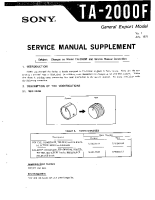 Sony TA-2000F - Service Manual-Supplement 